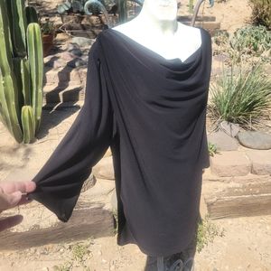 Plus Size Draped Black Tunic" A Closet Must Have"